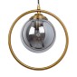 GloboStar® VIENNA 00923 Μοντέρνο Επιτοίχιο Φωτιστικό Απλίκα Μονόφωτο 1 x E27 IP20 Χρυσό Μέταλλο με Ασημί Γυαλί - Μ25 x Π23 x Υ27cm
