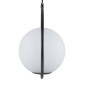 GloboStar® MADRID 00931 Μοντέρνο Κρεμαστό Φωτιστικό Μπάλα Μονόφωτο 1 x E27 IP20 Μαύρο Μέταλλο με Λευκό Γυαλί - Μ30 x Π20 x Υ30cm