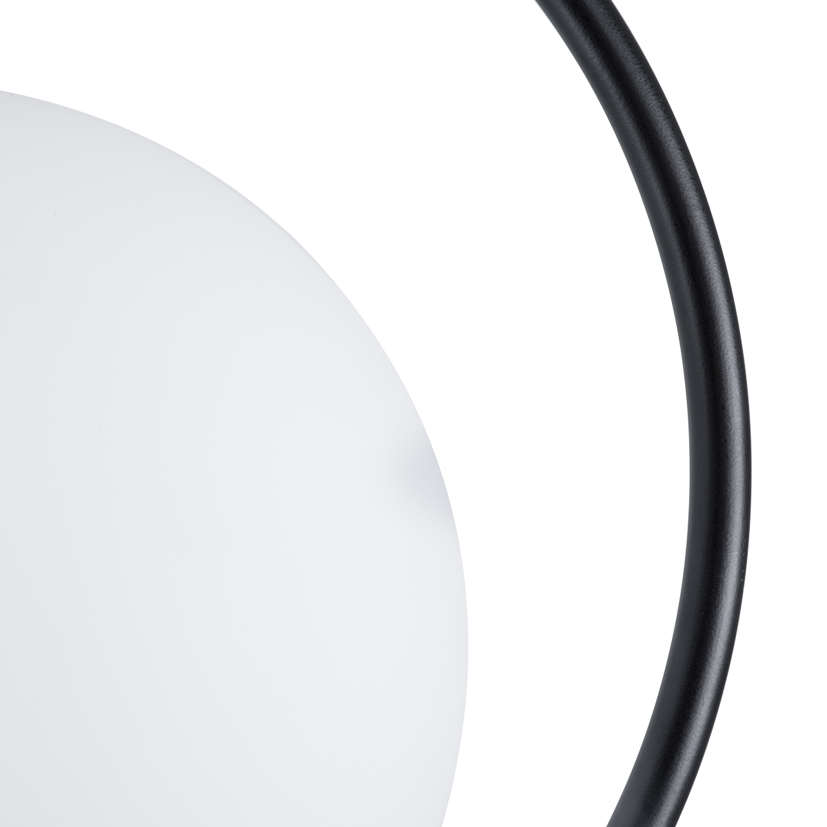GloboStar® MADRID 00931 Μοντέρνο Κρεμαστό Φωτιστικό Μπάλα Μονόφωτο 1 x E27 IP20 Μαύρο Μέταλλο με Λευκό Γυαλί - Μ30 x Π20 x Υ30cm