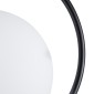 GloboStar® MADRID 00931 Μοντέρνο Κρεμαστό Φωτιστικό Μπάλα Μονόφωτο 1 x E27 IP20 Μαύρο Μέταλλο με Λευκό Γυαλί - Μ30 x Π20 x Υ30cm