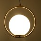 GloboStar® MADRID 00932 Μοντέρνο Κρεμαστό Φωτιστικό Μπάλα Μονόφωτο 1 x E27 IP20 Χρυσό Μέταλλο με Λευκό Γυαλί - Μ30 x Π20 x Υ30cm