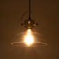 GloboStar® JAVER 00933 Vintage Κρεμαστό Φωτιστικό Καμπάνα Μονόφωτο 1 x E27 IP20 Διάφανο Γυαλί με Χάλκινο Μέταλλο - Μ24.5 x Π24.5 x Υ25cm