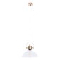 GloboStar® JAVER 00933 Vintage Κρεμαστό Φωτιστικό Καμπάνα Μονόφωτο 1 x E27 IP20 Διάφανο Γυαλί με Χάλκινο Μέταλλο - Μ24.5 x Π24.5 x Υ25cm