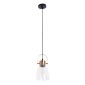 GloboStar® JAVER 00934 Vintage Κρεμαστό Φωτιστικό Καμπάνα Μονόφωτο 1 x E27 IP20 Διάφανο Γυαλί με Χάλκινο Μέταλλο - Μ14.5 x Π14.5 x Υ28cm