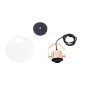 GloboStar® JAVER 00935 Vintage Κρεμαστό Φωτιστικό Καμπάνα Μονόφωτο 1 x E27 IP20 Διάφανο Γυαλί με Χάλκινο Μέταλλο - Μ19 x Π19 x Υ25cm