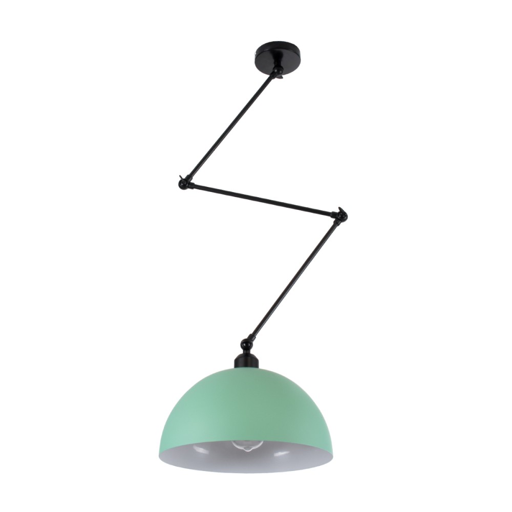GloboStar® LOTUS 00936 Μοντέρνο Φωτιστικό Οροφής Καμπάνα Μονόφωτο 1 x E27 IP20 Τιρκουάζ, Μαύρο & Λευκό Μέταλλο - Μ30 x Π30 x Υ21cm