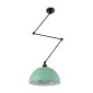 GloboStar® LOTUS 00936 Μοντέρνο Φωτιστικό Οροφής Καμπάνα Μονόφωτο 1 x E27 IP20 Πράσινο, Μαύρο & Λευκό Μέταλλο - Μ30 x Π30 x Υ21cm