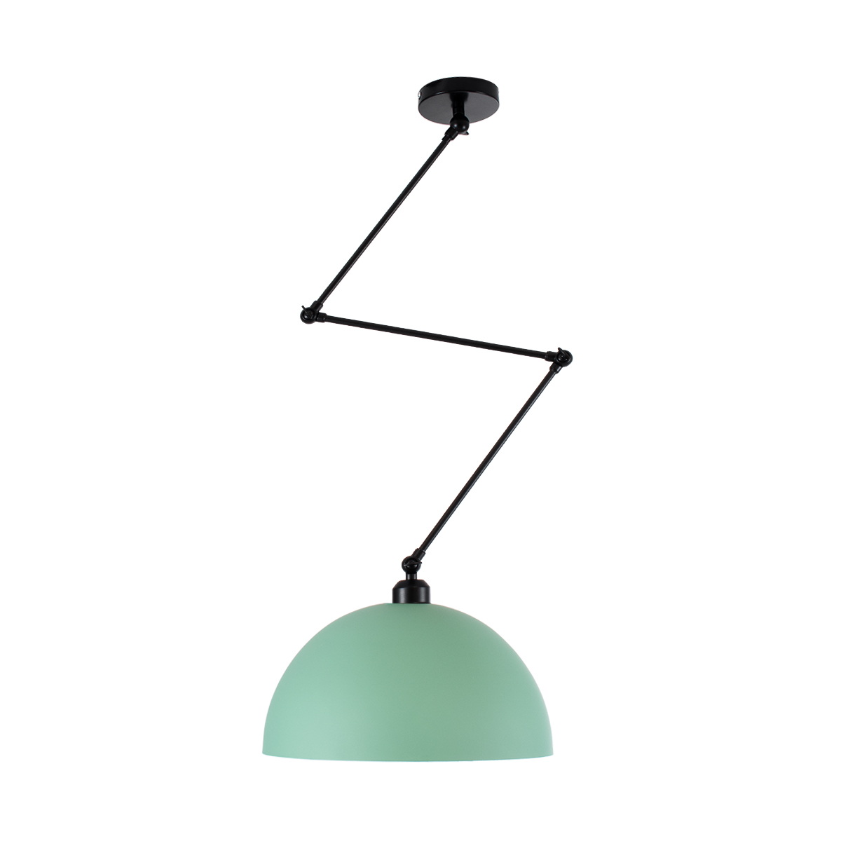 GloboStar® LOTUS 00936 Μοντέρνο Φωτιστικό Οροφής Καμπάνα Μονόφωτο 1 x E27 IP20 Πράσινο, Μαύρο & Λευκό Μέταλλο - Μ30 x Π30 x Υ21cm