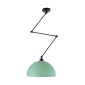 GloboStar® LOTUS 00936 Μοντέρνο Φωτιστικό Οροφής Καμπάνα Μονόφωτο 1 x E27 IP20 Πράσινο, Μαύρο & Λευκό Μέταλλο - Μ30 x Π30 x Υ21cm