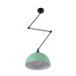 GloboStar® LOTUS 00936 Μοντέρνο Φωτιστικό Οροφής Καμπάνα Μονόφωτο 1 x E27 IP20 Πράσινο, Μαύρο & Λευκό Μέταλλο - Μ30 x Π30 x Υ21cm