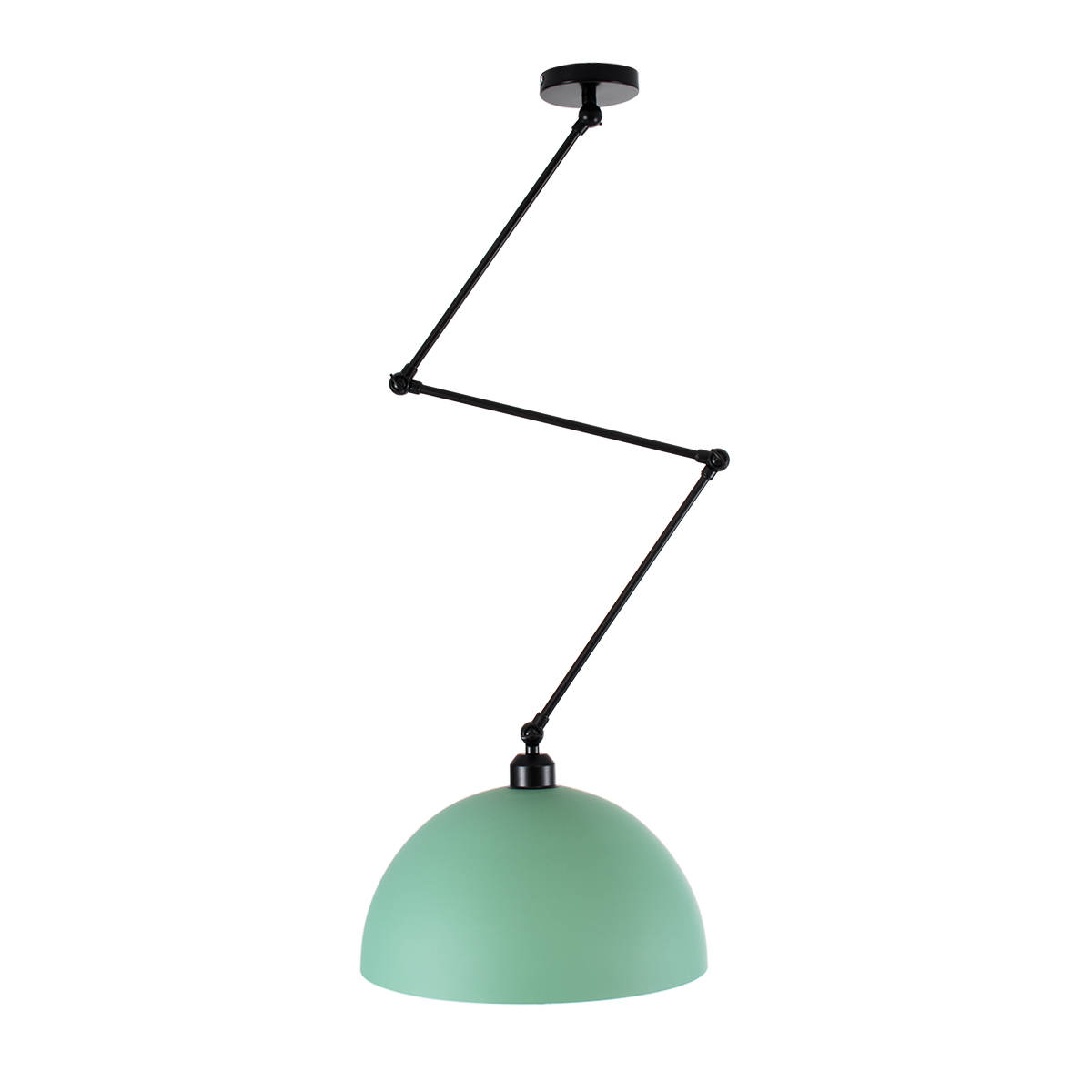 GloboStar® LOTUS 00936 Μοντέρνο Φωτιστικό Οροφής Καμπάνα Μονόφωτο 1 x E27 IP20 Πράσινο, Μαύρο & Λευκό Μέταλλο - Μ30 x Π30 x Υ21cm
