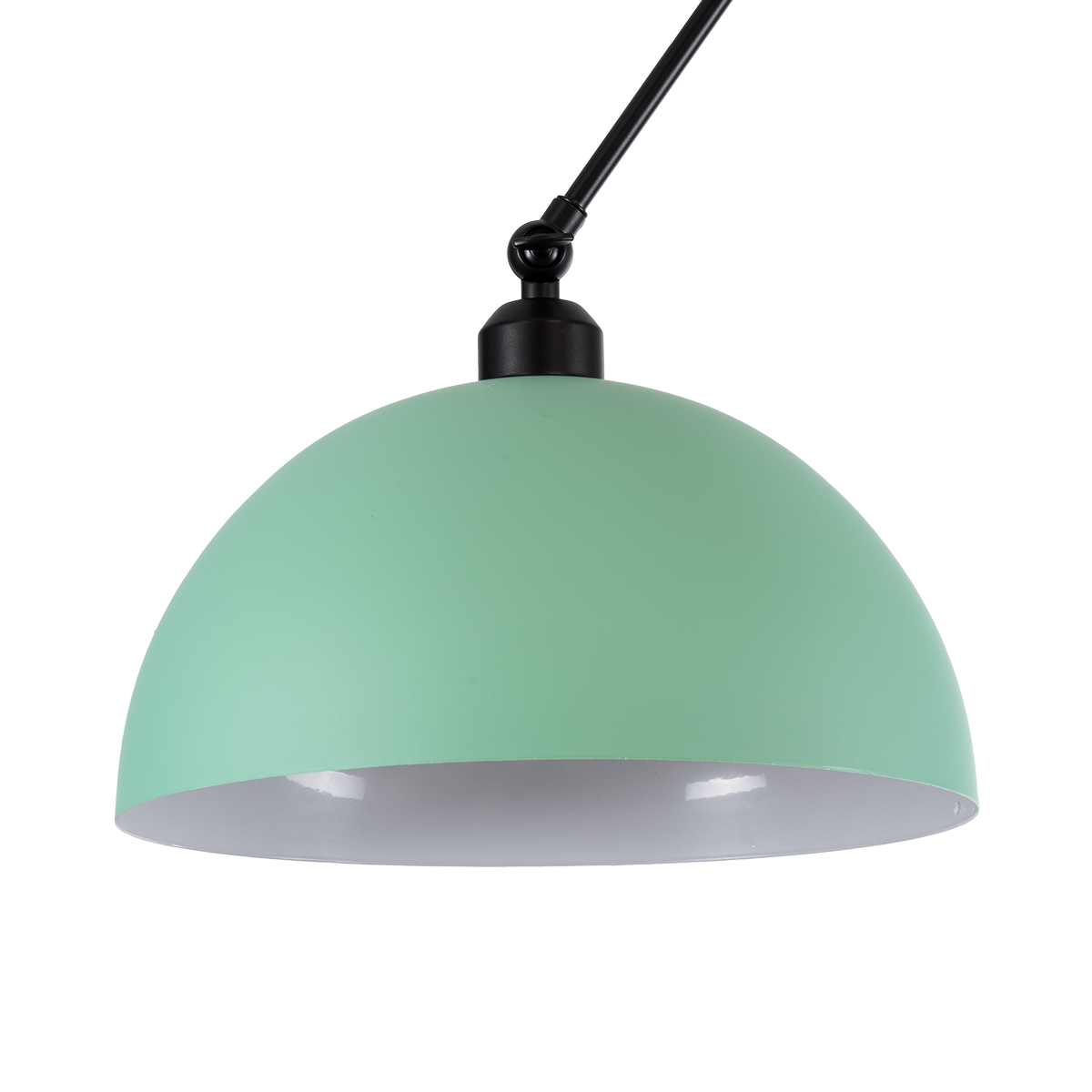 GloboStar® LOTUS 00936 Μοντέρνο Φωτιστικό Οροφής Καμπάνα Μονόφωτο 1 x E27 IP20 Πράσινο, Μαύρο & Λευκό Μέταλλο - Μ30 x Π30 x Υ21cm