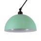 GloboStar® LOTUS 00936 Μοντέρνο Φωτιστικό Οροφής Καμπάνα Μονόφωτο 1 x E27 IP20 Πράσινο, Μαύρο & Λευκό Μέταλλο - Μ30 x Π30 x Υ21cm
