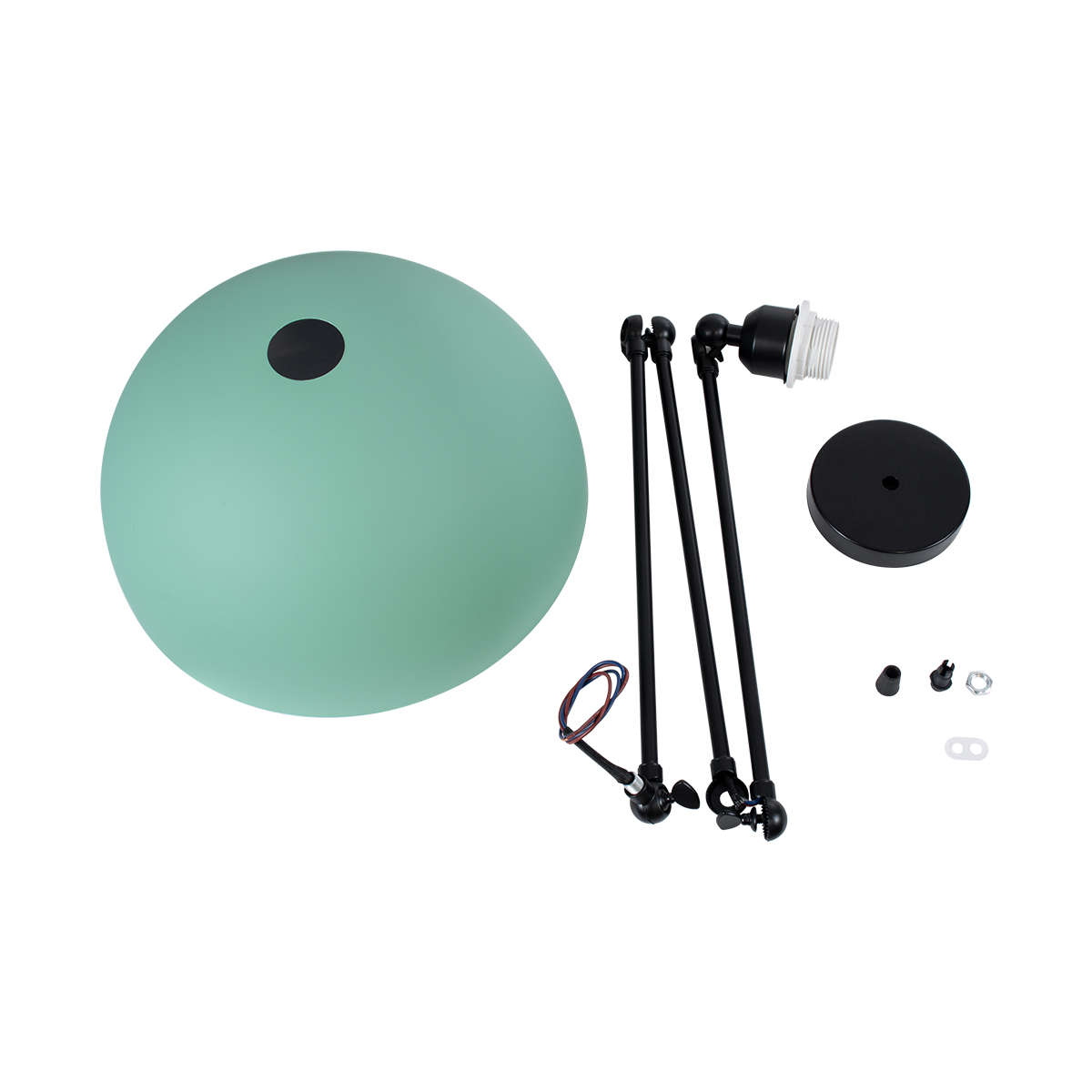 GloboStar® LOTUS 00936 Μοντέρνο Φωτιστικό Οροφής Καμπάνα Μονόφωτο 1 x E27 IP20 Πράσινο, Μαύρο & Λευκό Μέταλλο - Μ30 x Π30 x Υ21cm