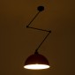 GloboStar® LOTUS 00938 Μοντέρνο Φωτιστικό Οροφής Καμπάνα Μονόφωτο 1 x E27 IP20 Κόκκινο, Μαύρο & Λευκό Μέταλλο - Μ30 x Π30 x Υ21cm