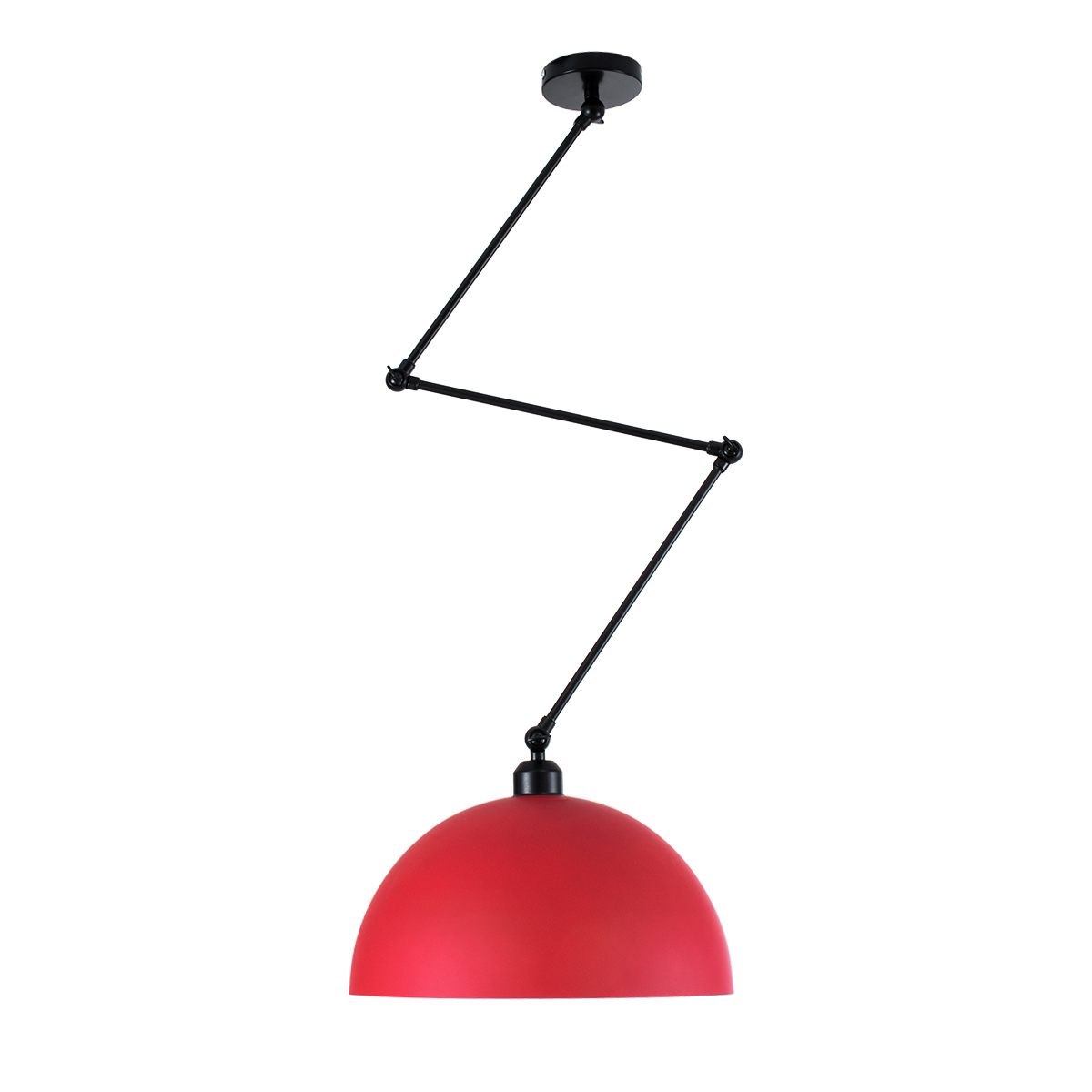 GloboStar® LOTUS 00938 Μοντέρνο Φωτιστικό Οροφής Καμπάνα Μονόφωτο 1 x E27 IP20 Κόκκινο, Μαύρο & Λευκό Μέταλλο - Μ30 x Π30 x Υ21cm