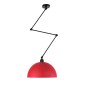 GloboStar® LOTUS 00938 Μοντέρνο Φωτιστικό Οροφής Καμπάνα Μονόφωτο 1 x E27 IP20 Κόκκινο, Μαύρο & Λευκό Μέταλλο - Μ30 x Π30 x Υ21cm
