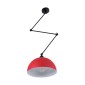 GloboStar® LOTUS 00938 Μοντέρνο Φωτιστικό Οροφής Καμπάνα Μονόφωτο 1 x E27 IP20 Κόκκινο, Μαύρο & Λευκό Μέταλλο - Μ30 x Π30 x Υ21cm