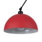 GloboStar® LOTUS 00938 Μοντέρνο Φωτιστικό Οροφής Καμπάνα Μονόφωτο 1 x E27 IP20 Κόκκινο, Μαύρο & Λευκό Μέταλλο - Μ30 x Π30 x Υ21cm