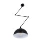 GloboStar® LOTUS 00939 Μοντέρνο Φωτιστικό Οροφής Καμπάνα Μονόφωτο 1 x E27 IP20 Μαύρο & Λευκό Μέταλλο - Μ30 x Π30 x Υ21cm