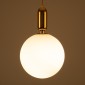 GloboStar® MAVERICK 00940 Μοντέρνο Κρεμαστό Φωτιστικό Μπάλα Μονόφωτο 1 x E27 IP20 Χρυσό Μέταλλο με Λευκό Γυαλί - Μ30 x Π30 x Υ48cm