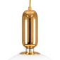 GloboStar® MAVERICK 00940 Μοντέρνο Κρεμαστό Φωτιστικό Μπάλα Μονόφωτο 1 x E27 IP20 Χρυσό Μέταλλο με Λευκό Γυαλί - Μ30 x Π30 x Υ48cm