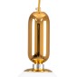 GloboStar® MAVERICK 00943 Μοντέρνο Κρεμαστό Φωτιστικό Μπάλα Μονόφωτο 1 x E27 IP20 Χρυσό Μέταλλο με Λευκό Γυαλί - Μ15 x Π15 x Υ33cm