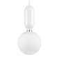 GloboStar® MAVERICK 00944 Μοντέρνο Κρεμαστό Φωτιστικό Μπάλα Μονόφωτο 1 x E27 IP20 Λευκό Μέταλλο με Λευκό Γυαλί - Μ15 x Π15 x Υ33cm