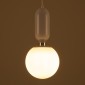 GloboStar® MAVERICK 00944 Μοντέρνο Κρεμαστό Φωτιστικό Μπάλα Μονόφωτο 1 x E27 IP20 Λευκό Μέταλλο με Λευκό Γυαλί - Μ15 x Π15 x Υ33cm