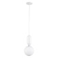 GloboStar® MAVERICK 00944 Μοντέρνο Κρεμαστό Φωτιστικό Μπάλα Μονόφωτο 1 x E27 IP20 Λευκό Μέταλλο με Λευκό Γυαλί - Μ15 x Π15 x Υ33cm