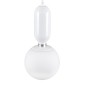 GloboStar® MAVERICK 00944 Μοντέρνο Κρεμαστό Φωτιστικό Μπάλα Μονόφωτο 1 x E27 IP20 Λευκό Μέταλλο με Λευκό Γυαλί - Μ15 x Π15 x Υ33cm