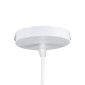 GloboStar® MAVERICK 00944 Μοντέρνο Κρεμαστό Φωτιστικό Μπάλα Μονόφωτο 1 x E27 IP20 Λευκό Μέταλλο με Λευκό Γυαλί - Μ15 x Π15 x Υ33cm