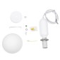 GloboStar® MAVERICK 00944 Μοντέρνο Κρεμαστό Φωτιστικό Μπάλα Μονόφωτο 1 x E27 IP20 Λευκό Μέταλλο με Λευκό Γυαλί - Μ15 x Π15 x Υ33cm