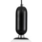 GloboStar® MAVERICK 00945 Μοντέρνο Κρεμαστό Φωτιστικό Μπάλα Μονόφωτο 1 x E27 IP20 Μαύρο Μέταλλο με Λευκό Γυαλί - Μ15 x Π15 x Υ33cm