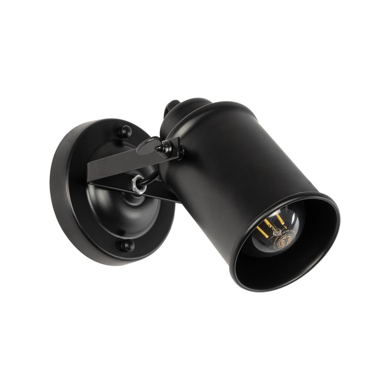 GloboStar® JAKE 00948 Μοντέρνο Επιτοίχιο Φωτιστικό Απλίκα Μονόφωτο 1 x E27 IP20 Μαύρο Μέταλλο - Μ9 x Π22 x Y22cm