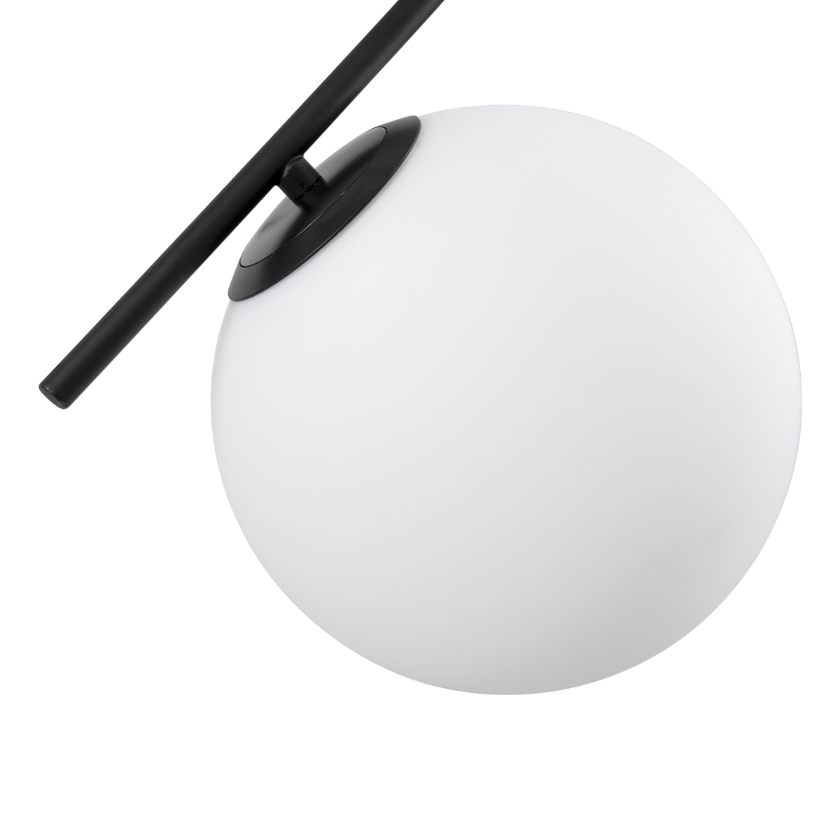 GloboStar® MONROE 00952 Μοντέρνο Κρεμαστό Φωτιστικό Μπάλα Τρίφωτο 3 x E27 IP20 Μαύρο Μέταλλο με Λευκό Γυαλί - Μ60 x Π60 x Υ50cm