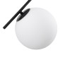 GloboStar® MONROE 00952 Μοντέρνο Κρεμαστό Φωτιστικό Μπάλα Τρίφωτο 3 x E27 IP20 Μαύρο Μέταλλο με Λευκό Γυαλί - Μ60 x Π60 x Υ50cm