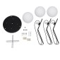 GloboStar® MONROE 00952 Μοντέρνο Κρεμαστό Φωτιστικό Μπάλα Τρίφωτο 3 x E27 IP20 Μαύρο Μέταλλο με Λευκό Γυαλί - Μ60 x Π60 x Υ50cm