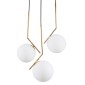 GloboStar® MONROE 00953 Μοντέρνο Κρεμαστό Φωτιστικό Μπάλα Τρίφωτο 3 x E27 IP20 Χρυσό Μέταλλο με Λευκό Γυαλί - Μ60 x Π60 x Υ50cm