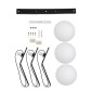 GloboStar® MONROE 00954 Μοντέρνο Κρεμαστό Φωτιστικό Ράγα Τρίφωτο 3 x E27 IP20 Μαύρο Μέταλλο με Λευκό Γυαλί - Μ74 x Π25 x Υ50cm