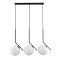 GloboStar® MONROE 00954 Μοντέρνο Κρεμαστό Φωτιστικό Ράγα Τρίφωτο 3 x E27 IP20 Μαύρο Μέταλλο με Λευκό Γυαλί - Μ74 x Π25 x Υ50cm