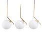 GloboStar® MONROE 00955 Μοντέρνο Κρεμαστό Φωτιστικό Ράγα Τρίφωτο 3 x E27 IP20 Χρυσό Μέταλλο με Λευκό Γυαλί - Μ74 x Π25 x Υ50cm