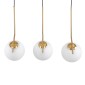GloboStar® MONROE 00955 Μοντέρνο Κρεμαστό Φωτιστικό Ράγα Τρίφωτο 3 x E27 IP20 Χρυσό Μέταλλο με Λευκό Γυαλί - Μ74 x Π25 x Υ50cm