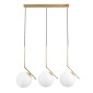 GloboStar® MONROE 00955 Μοντέρνο Κρεμαστό Φωτιστικό Ράγα Τρίφωτο 3 x E27 IP20 Χρυσό Μέταλλο με Λευκό Γυαλί - Μ74 x Π25 x Υ50cm