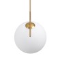 GloboStar® MONROE 00956 Μοντέρνο Κρεμαστό Φωτιστικό Μπάλα Μονόφωτο 1 x E27 IP20 Χρυσό Μέταλλο με Λευκό Γυαλί - Μ30 x Π30 x Υ75cm