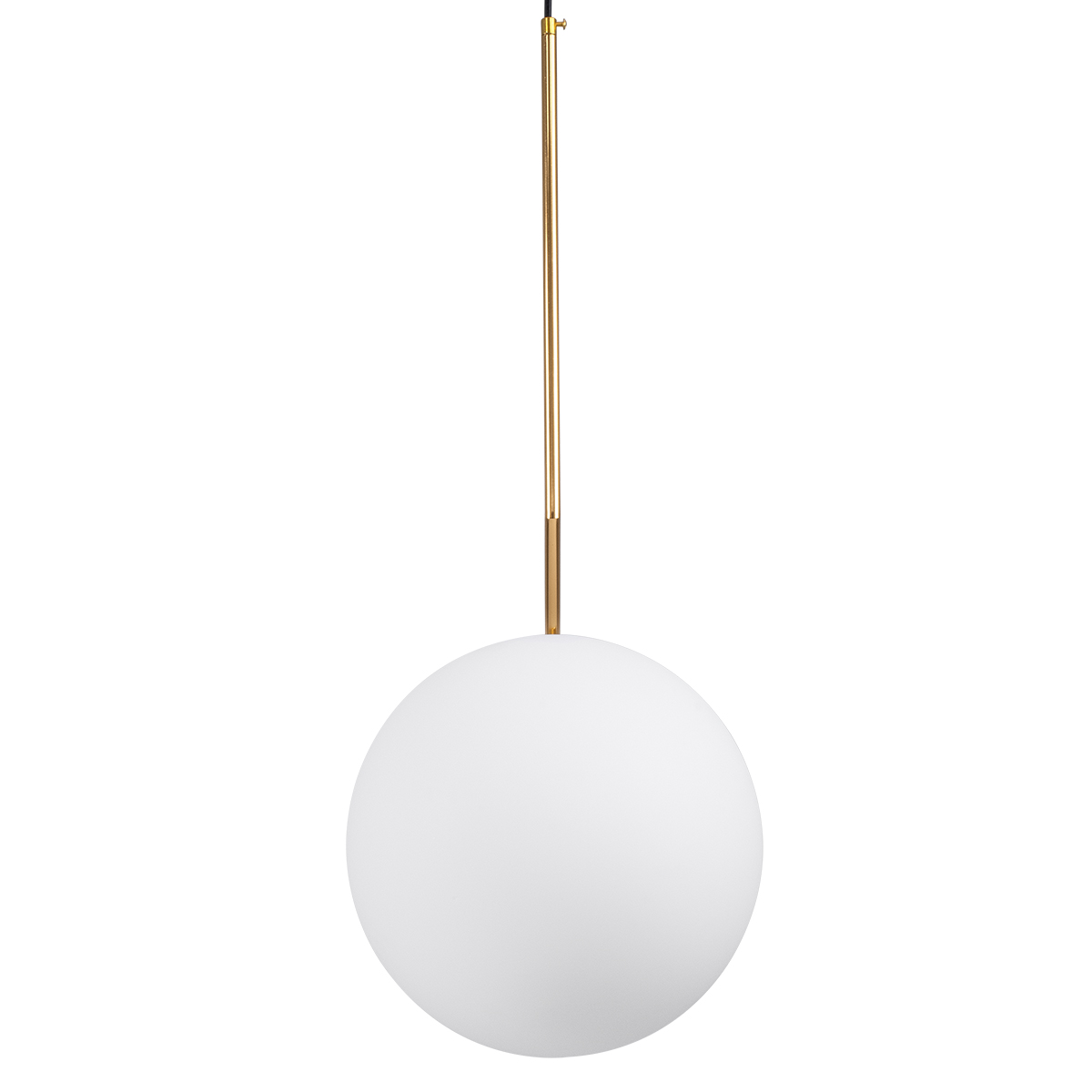 GloboStar® MONROE 00956 Μοντέρνο Κρεμαστό Φωτιστικό Μπάλα Μονόφωτο 1 x E27 IP20 Χρυσό Μέταλλο με Λευκό Γυαλί - Μ30 x Π30 x Υ75cm