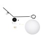 GloboStar® MONROE 00957 Μοντέρνο Κρεμαστό Φωτιστικό Μπάλα Μονόφωτο 1 x E27 IP20 Μαύρο Μέταλλο με Λευκό Γυαλί - Μ30 x Π30 x Υ75cm