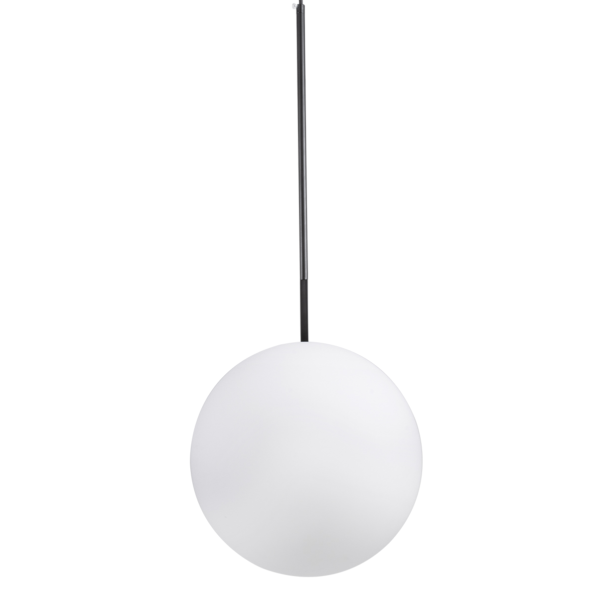GloboStar® MONROE 00957 Μοντέρνο Κρεμαστό Φωτιστικό Μπάλα Μονόφωτο 1 x E27 IP20 Μαύρο Μέταλλο με Λευκό Γυαλί - Μ30 x Π30 x Υ75cm