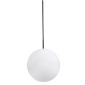 GloboStar® MONROE 00957 Μοντέρνο Κρεμαστό Φωτιστικό Μπάλα Μονόφωτο 1 x E27 IP20 Μαύρο Μέταλλο με Λευκό Γυαλί - Μ30 x Π30 x Υ75cm