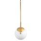 GloboStar® MONROE 00958 Μοντέρνο Κρεμαστό Φωτιστικό Μπάλα Μονόφωτο 1 x E27 IP20 Χρυσό Μέταλλο με Λευκό Γυαλί - Μ15 x Π15 x Υ49cm
